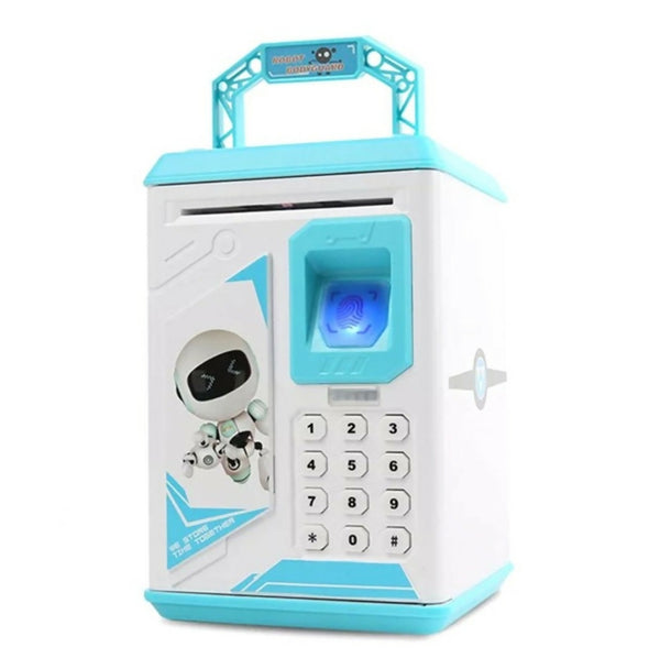Money Bank for Kids, Kids ATM with Password & Finger Print - blue