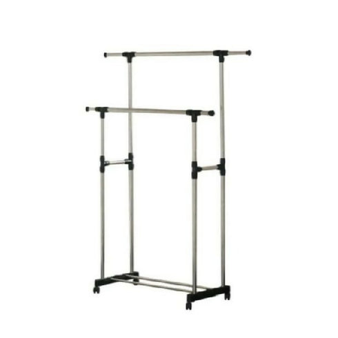 Stainless Steel Premium Double-Pole Adjustable and Portable Clothes Hanger