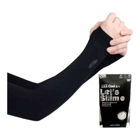 Let's Slim Arm Sleeves UV Sun Protection Arm Cover Sleeves - Black