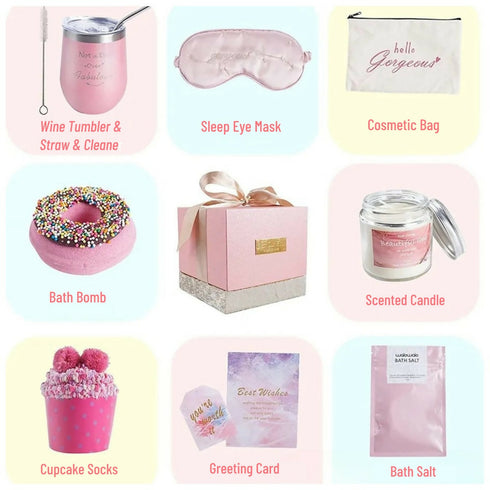 Women Spa Gifts Set Contains 9 Items Self Care Unique Female Birthday Gift