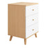 Modern Wooden 3-Drawer Bedside Table with White Finish