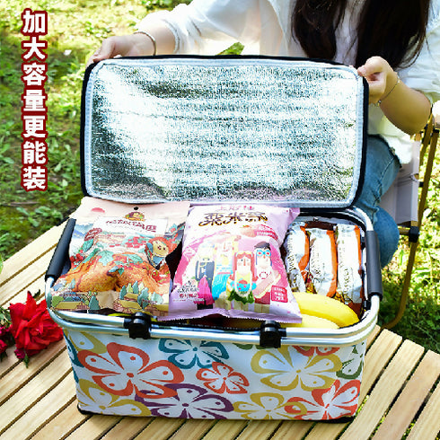 Waterproof Foil Folding Thermal Insulated Food Storage Basket for Travel