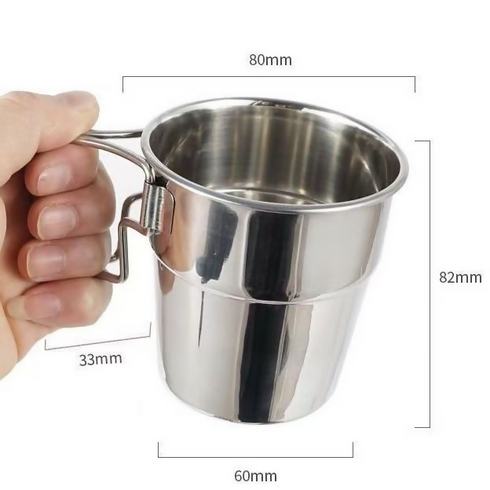 Outdoor camping foldable stainless steel cup 4pcs set