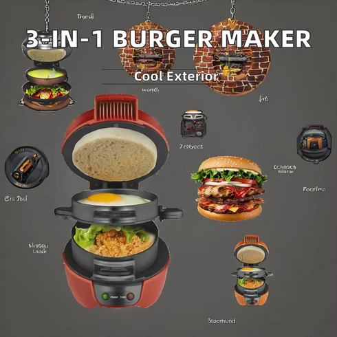 Burger Maker, Burger Maker Machine Electric, 600w Raf Breakfast Sandwich Maker