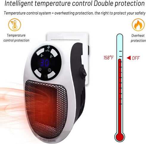 Portable Mini Wall-Mounted Heater with Adjustable Thermostat for Home Use.