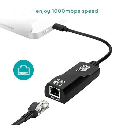 USB Type-C 3.0 To RJ45 Ethernet Adapter
