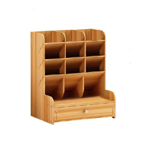 Wooden Desk Organizer with Drawers