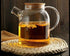 Glass Kettle Clear Water Bottle With Wooden Lid