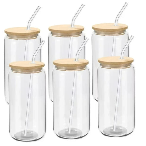Cocktail Glass with a Bamboo Lid with Straw