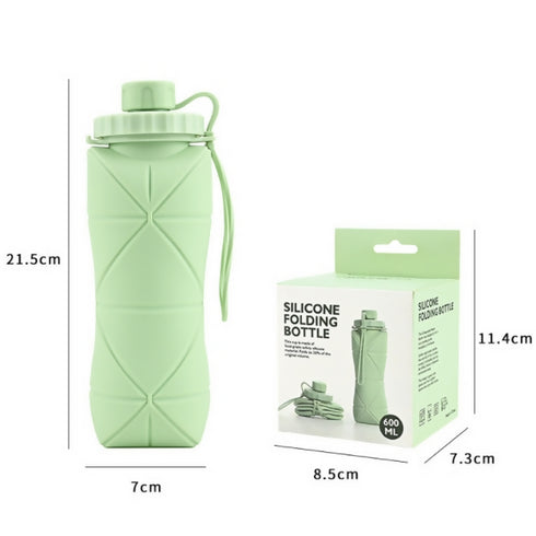 600ml Silicone Foldable Water Bottle