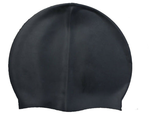 Silicone Swimming Cap for All Ages Junior to Senior - Black