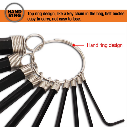 Black Oxide Hex Key Set Ring 10PC. Set Hex Allen Key Universal Screwdriver Tool Sets Key Wrench Set Short