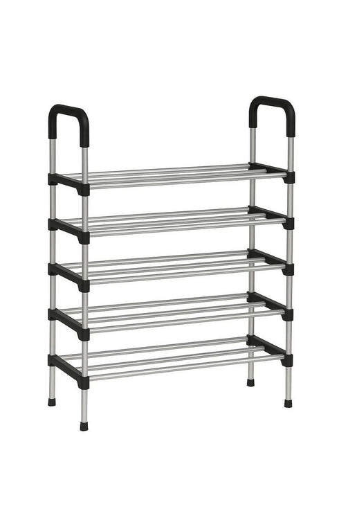 Standing Metal Coat Rack with 7 Storage Shelves