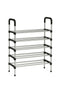 Standing Metal Coat Rack with 7 Storage Shelves