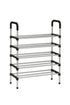 Standing Metal Coat Rack with 7 Storage Shelves
