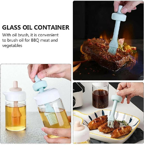 Oil Bottle Oil Dispenser with Silicone Brush