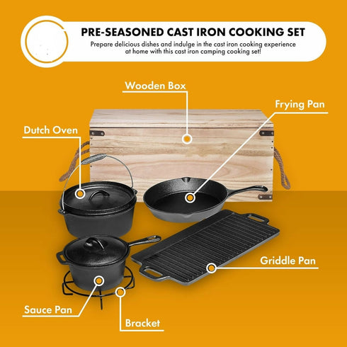 8 Piece Heavy Cast Iron Pots Set