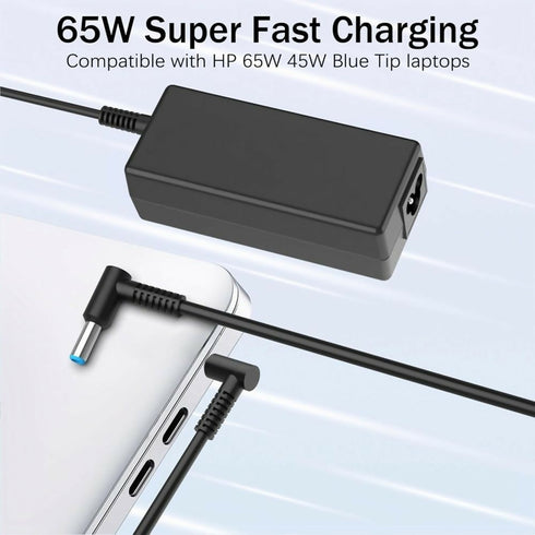 Replacement Laptop Charger for HP 4.5×3.0mm Blue Tip - 19.5V Power Adapter