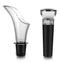 wine vacuum stopper & wine pourer set of 2 -black