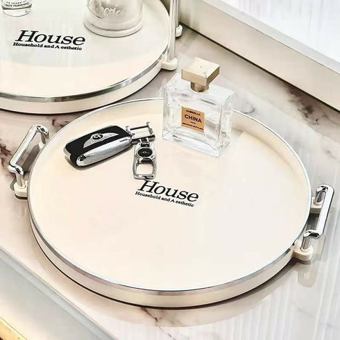 3 Piece round Modern Multipurpose Tray Set-grey