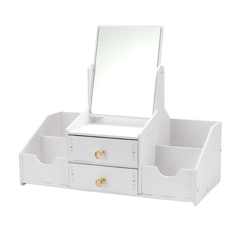 Desk Organiser Drawer For Office room And bedroom With Square Mirror