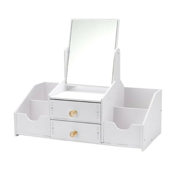 Desk Organiser Drawer For Office room And bedroom With Square Mirror