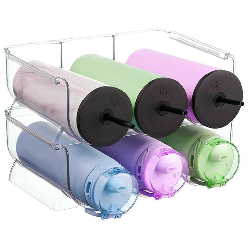 2PCS Stackable Clear Acrylic Refrigerator Wine Holder Bottle Holder