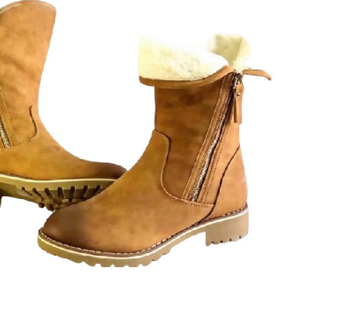 Women's Round Toe Footwear Faux Suede Stacked Heel Western Ankle Ladies Boots