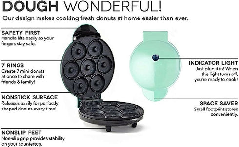 Electric Non-Stick Donut Maker for 7 Small Treats