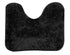 3 Piece Fluffy Toilet Seat Cover & Bathroom Mats Set - Black
