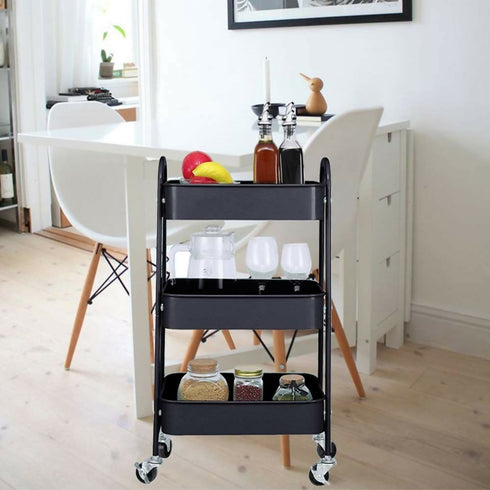Metal 3 Tier Storage Trolley