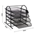 4-Tier Metal Desk Organizer with Sliding Document Tray