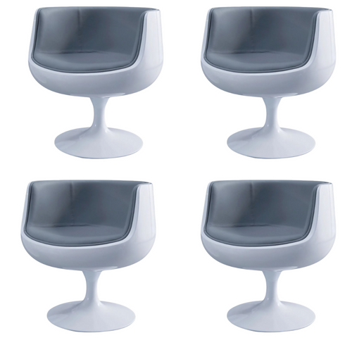 3Pcs Italian Design Leisure Coffee Cup Chair - grey