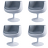 3Pcs Italian Design Leisure Coffee Cup Chair - grey