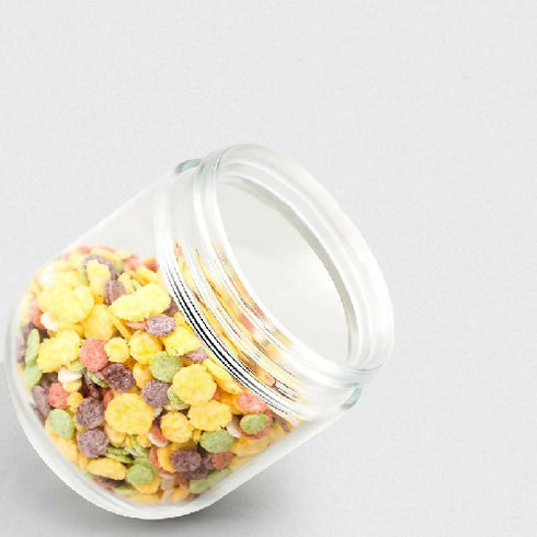 Round Glass Kitchen Food Grade Gold Plated Airtight Sealed Glass Storage Jar