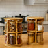 360° Rotating Bamboo Tabletop Spice Rack With 10 Jars for Kitchen