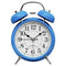 Battery Powered Metal Analogue Retro Alarm Clock-blue