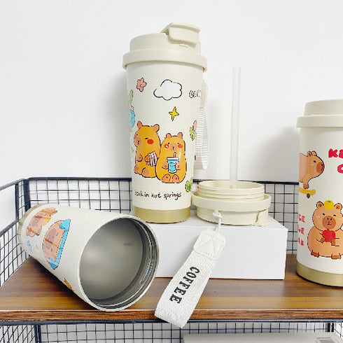 Cartoon Character Pattern Classic Coffee Mug Insulated Tumbler.