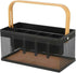 Cutlery Organizer Basket with Bamboo Handle - black