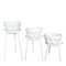 3 flower pots with metal stand-white