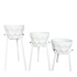 3 flower pots with metal stand-white