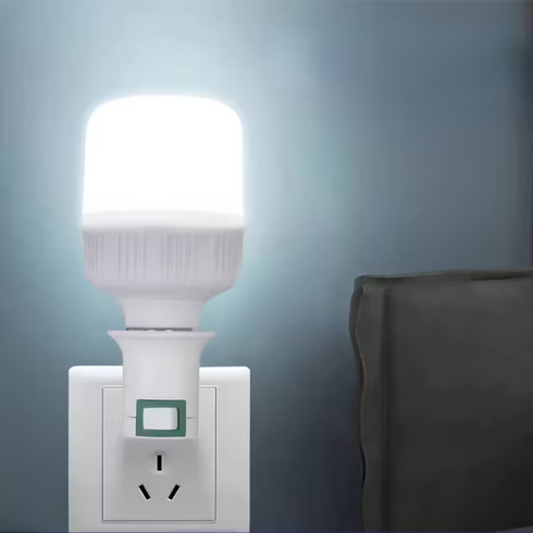 Type E-27 EU plug adapter with power on-off control switch