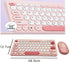 Wireless Keyboard and Mouse 78 Keys Stylish Slim Round Keycaps Mute Ergonomic Keyboard Mouse Combo for Desktop PC Computer