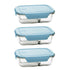 Split Compartment Leak-Proof Glass Food Containers - 650ml - 3 Pack