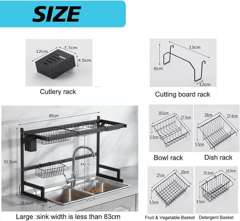 Over The Sink 2 Tier Dish Drying Rack