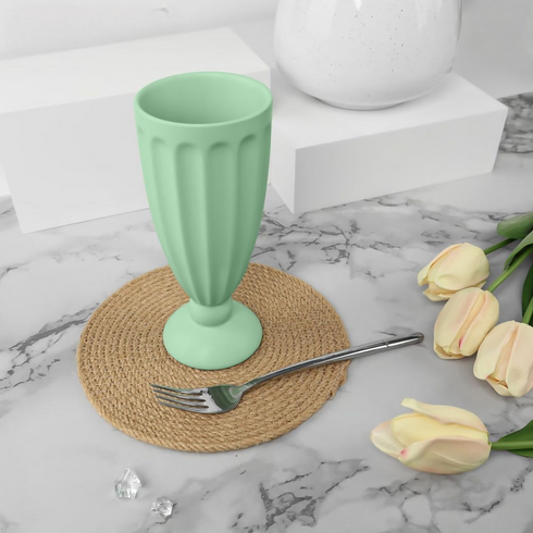 Vintage-Style Pastel Porcelain Milkshake Glasses - Set of 2, 8x16 cm