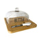 Transparent Glass Butter Storage Dish With Spread Knife