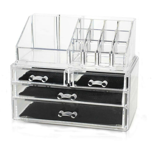 Jewellery Holder Make up Cosmetic Storage Display Box - 4 Drawer