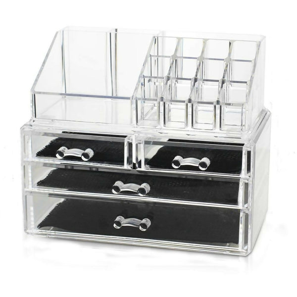 Jewellery Holder Make up Cosmetic Storage Display Box - 4 Drawer