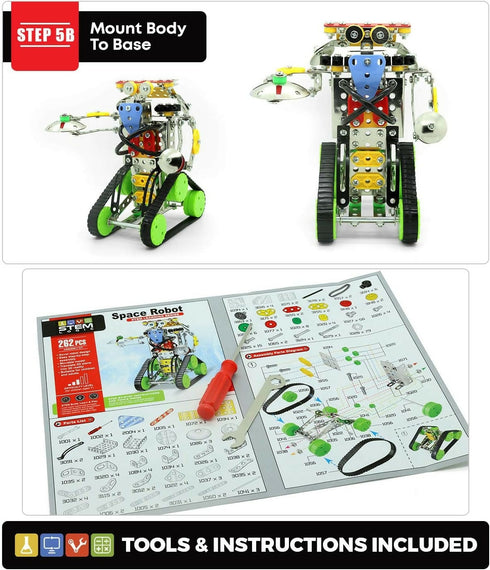 Robot Building Kit | Build Your Own Robot Construction & DIY Engineering Toy